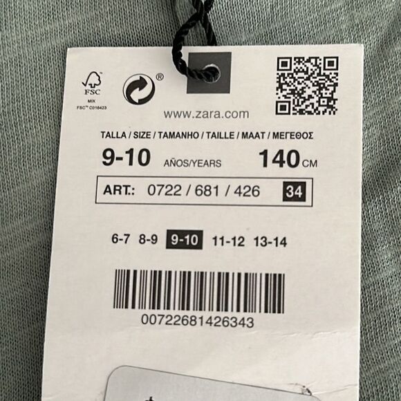 ZARA Kids | Aquamarine | HENLEY T-SHIRT - Picture 2 of 4